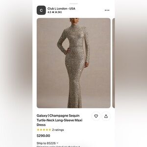 Galaxy Champagne Sequin Maxi Dress